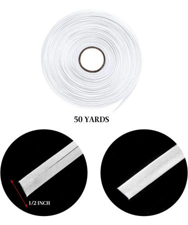 1/2 Inch White Bias Binding Tape - 50 Yards for Sewing, Quilting, Piping & DIY Crafts - Buy Online on GoSupps.com