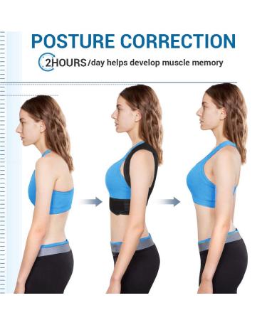 DIANMEI Posture Corrector for Men and Women - Adjustable Back Brace for Posture Correction and Neck & Shoulder Pain Relief - XL Black - Buy Online on GoSupps.com