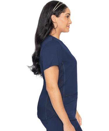 Med Couture Touch Women's V-Neck Shirttail Top - Navy (Medium) - Buy Online on GoSupps.com