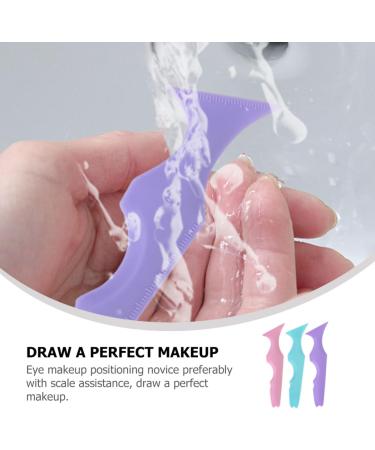 Mikinona Blue Eyeliner Pencil 3pcs Silicone Beauty Ruler Lipstick Eyelash Shield Applicator Lash Tool Mascara Applicator Massage - Buy Online on GoSupps.com