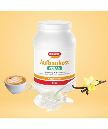 Buy Megamax Vegan Cappuccino Protein Powder 1.5kg | Low-Fat Mass Gainer for Muscle Growth & Nutrition | International Shipping - Buy Online on GoSupps.com