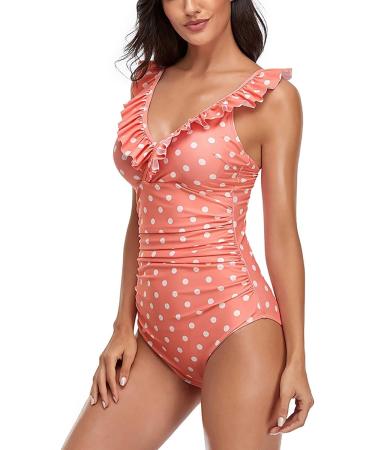 Tankini Ruffles: Swimsuit One Piece Women's Monokini Push Up Bikini V-Neck Sexy Tankini Swimsuit with Leg Swimwear Women's Tankini Tummy Control Swimsuit Women One Piece Beachwear Z-pink S - Buy Online on GoSupps.com