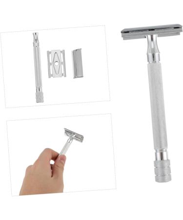 Gleavi Manual Double Edge Razor - Traditional White T Face Razor | Set of 2 | Adjustable Zinc Alloy | Old-Fashioned Grooming - Buy Online on GoSupps.com