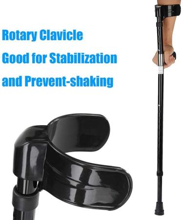 GagalU Arm Cuff Crutch Forearm Crutches Balancing Mobility Aid Retractable and Adjustable Collapsible Cane for Elderly Disabled Walking Stick Shock Absorber 1 Pair - Buy Online on GoSupps.com