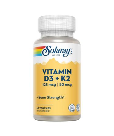 Solaray Vitamin D3 + K2 Soy Free 60 VegCaps