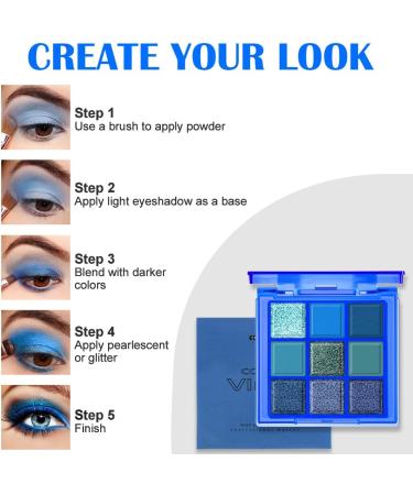Palette de Fards Paupi res Palette Ombre Paupi res 9 Couleurs Brillant Mat Bleu Professional Makeup Palette de Fards Paupi res Ultimate Shadow Imperm able Longue dur e - Buy Online on GoSupps.com