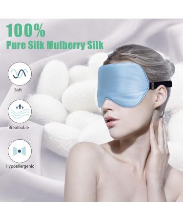4 Pack Silk Sleep Masks in Pastel Blue and Black - Ultimate Sleep Comfort Set - Buy Online on GoSupps.com