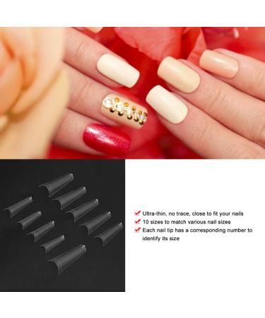 Clear False Nail Tips - 500PCS Transparent French Half-Manicure Art Accessories for Nail Studios & Businesses - Buy Online on GoSupps.com