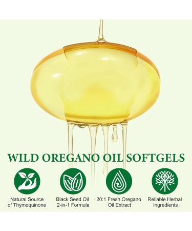 AEBEFBAW Oregano Oil Capsules with Black Seed Oil | 6000mg Organic Oregano Oil Softgels | Aceite de Oregano Health Support | Non-GMO & Gluten Free | 120 Softgels - Buy Online on GoSupps.com