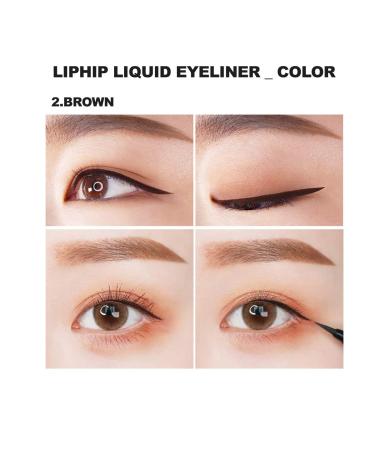 LIPHIP Smudge-Proof Liquid Eyeliner Pen - Natural Brown | Fine-Tip Waterproof Formula - Buy Online on GoSupps.com