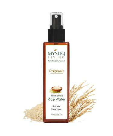 Mystiq Living Fermented Rice Water Toner Spray | 100% Pure Organic Doon Basmati Rice | Quick Absorbing & Non Sticky for Korean Glass Skin | for All Skin Types