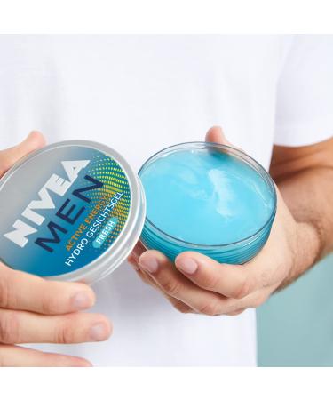 Nivea Men Active Energy Hydro Face Gel FRESH 75ml - 24h Moisture Ultra-Light Moisturizer with Natural Water Mint - International Shipping Available - Buy Online on GoSupps.com