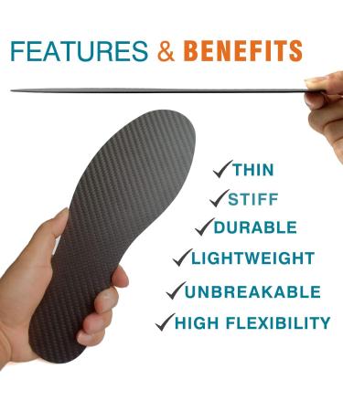 Carbon Fiber Insole for Foot Conditions - Arthritis, Mortons Toe, Turf Toe | 1 Piece 23.5cm (Women's Size 8, Men's 7) - Buy Online on GoSupps.com