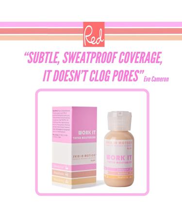 Skin in Motion Work It Moisturizer Tinted Sweat Resistant with Long Lasting Coverage Menopause Makeup Daily Tinted Moisturizer | Shade 3.0 Dark - Buy Online on GoSupps.com
