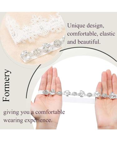 White Lace Wedding Rhinestone Garter Set - Bridal & Bridesmaid Thigh Decor (2PCS) - Buy Online on GoSupps.com