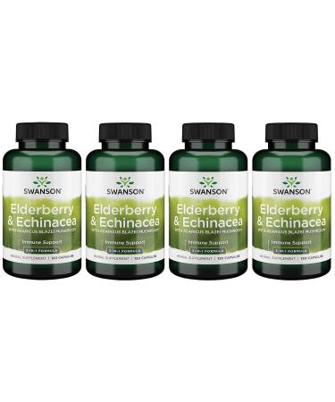 Swanson Elderberry & Echinacea with Agaricus Blazei Mushroom 120 Capsules