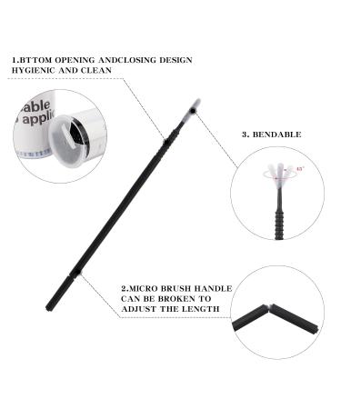 200PCS Disposable Micro Cotton Swabs - Micro Applicator Brushes for Eyelash Extensions & Makeup Cleaning (Black & White - Buy Online on GoSupps.com