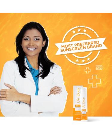 Brinton UvDoux Sunscreen Lotion with SPF 30 in Oil Free Formula| Light Weight & Non Greasy Sunscreen|Protection against UVA/UVB Rays| For All Skin Types- 50 ML - Buy Online on GoSupps.com