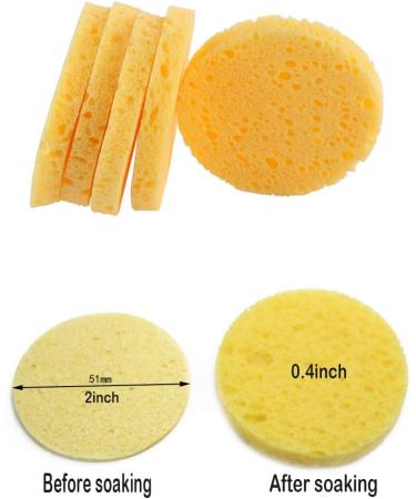 60 Pcs Facial Sponges Cleansing Compressed Facial Sponge Natural Make Reusable Professional Face Cleaning Sponge Pads for Facial Cleansing Exfoliating Mask Makeup Removal (Yellow One size) - Buy Online on GoSupps.com
