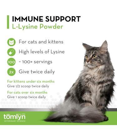 Tomlyn Immune Support L-Lysine Supplement Powder for Cats 100g 100 g (Pack of 1) - Buy Online on GoSupps.com