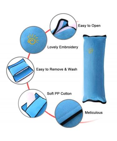 2-Pack Belt Pads & Sleeping Pillows for Kids - Neck Support Car Seat Belt Pillow (Gray & Blue) - Buy Online on GoSupps.com