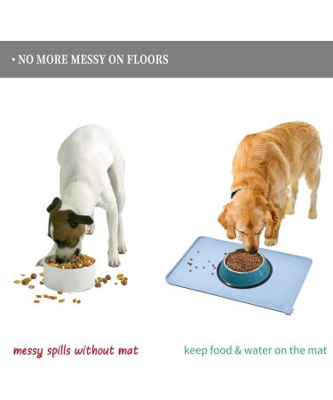 Reopet Silicone Feed Mats for Pets - Waterproof Dog & Cat Mats with Elevated Edges - 60 x 40 cm (1-Pack) - Durable & Easy to Clean - Buy Online on GoSupps.com