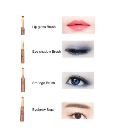 4-in-1 Telescopic Makeup Brush Set | Mini Bearable Lip & Eyebrow Blending Brushes for Flawless Cosmetics - Buy Online on GoSupps.com