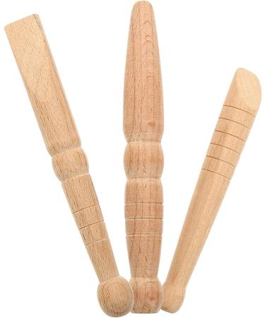Stay healthy massage roller massage tab 3 pieces of reflex zone massage foot hand massage wooden stick tools wood health therapies traditional tool thai massage body foot hand face nack as shown