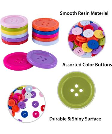 100 Pack 1 Inch Flatback Sewing Buttons for Arts, Crafts, Fashion Clothing - DIY Projects, Assorted Colors - Buy Online on GoSupps.com