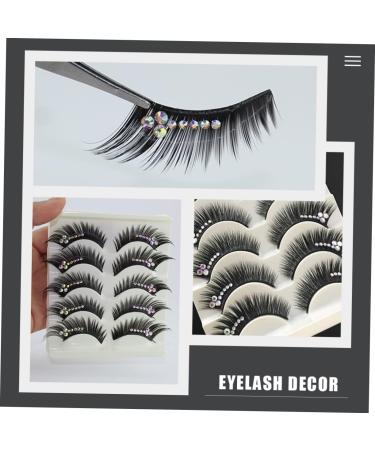 Beatifufu 5 Pairs Diamond Eyelashes Realistic Eyelash Colored Eyelashes Rhinestone Eyelashes Long Fake Lash False Eyelashes False Lash Extensions Women Eyelash Artificial Lashes Gems Eyelash - Buy Online on GoSupps.com