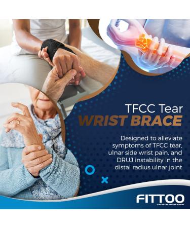 FITTOO Copper Infused TFCC Wrist Brace for Ulnar Sided Pain | Universal Size for Men & Women - Right Hand Large - Buy Online on GoSupps.com
