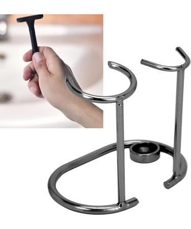 Durable Black Razor & Shaving Brush Stand - Modern Hygienic Design for Safe Bathroom Styling - Buy Online on GoSupps.com
