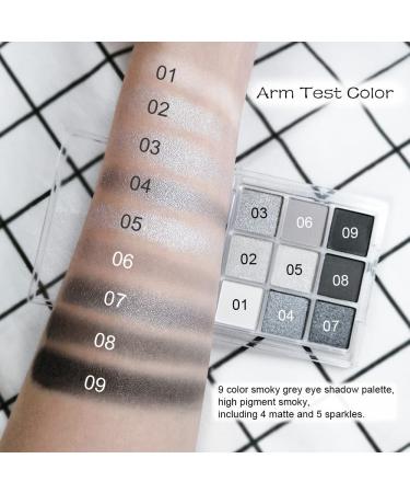 Black Smokey Gray Silver Glitter Eyeshadow Palette - 9 Cool Toned Shades by Black Radiance - Buy Online on GoSupps.com