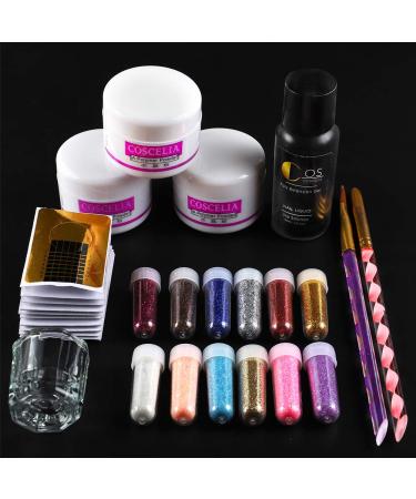 Coscelia Acrylic Nail Set Kit - Professional Acrylic Powder & DIY Nail Decoration Tools | 3 Colors Included | International Shipping Available - Buy Online on GoSupps.com