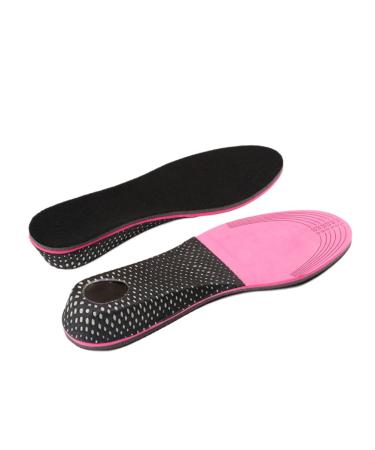 Healifty sport insoles sports performances Eva foam inserts sweat absorbing shock -damping pillow pads 5cm thickness (black and red)