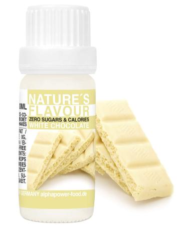 Flavor drops white chocolate flavdrops i 100% natural food aroma i taste drops without calories & sugar i baking aromas taste for water curd 100% natural aroma white chocolate flavdrops 10 ml (1 Pack)