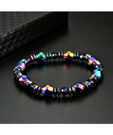 Handmade Stretch Magnetic Hematite Bracelet Health Care Bangle Braclet Unisex for Men Women - Buy Online on GoSupps.com