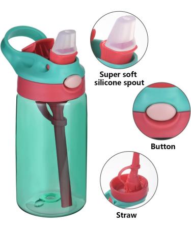 Flintronic Sippy Cup 480ML Kids Drink Bottle - Leak-Proof, Shatter-Proof, BPA-Free - Green (Brush Included) - Buy Online on GoSupps.com