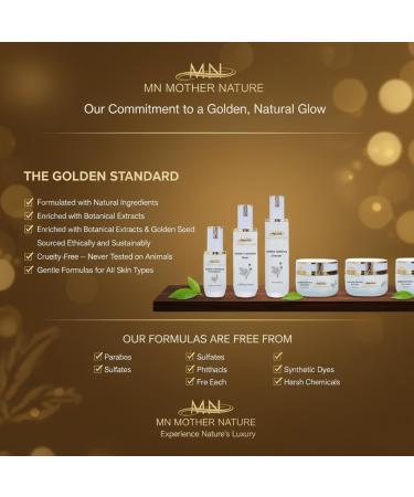 MN Mother Nature Golden 5-Piece Skincare Set Clarifying Cleanser Lavender Toner Serum Fuller's Earth Mask & Aroma Cream Botanical Extracts for Smooth and Glowing Skin Daily Hydration Routine - Buy Online on GoSupps.com