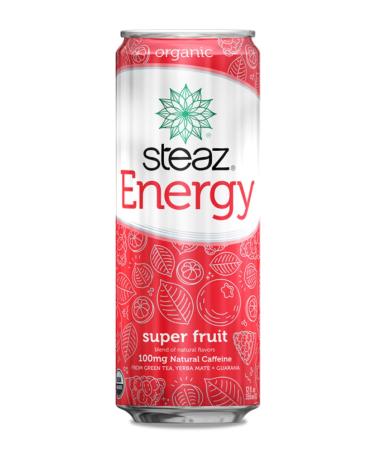 Steaz Organic Energy Fuel Drink â€“ Super Fruit, 12oz (24 Pack) | Natural Energy Boost - Buy Online on GoSupps.com