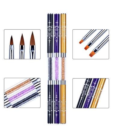 Kalolary 3PCs Acrylic Nail Brushes - Perfect Gel Nail Art & Design Accessories for Professional Nail Care - Buy Online on GoSupps.com