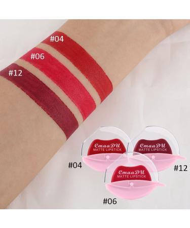 3Pcs Dark Ruby Deep Rose Red Matte Velvet Lazy Lipstick Set - Long Lasting Waterproof Smudge Proof Lip Stick Packs for Women - Buy Online on GoSupps.com