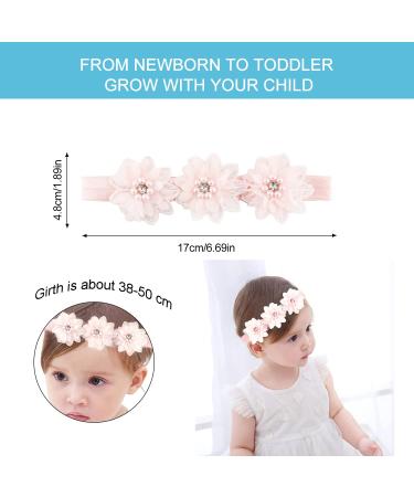 Baby Girl Flower Headbands - 6 Pack Hair Accessories for Newborns | Perfect for Parties Weddings & Baptism - Buy Online on GoSupps.com