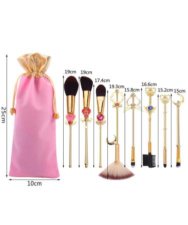 Anime Sailor Moon Makeup Brush Set - Metal Handle Cosmetic Brushes for Eye Shadow Blush & More | Perfect Gift for Girlfriend - Buy Online on GoSupps.com