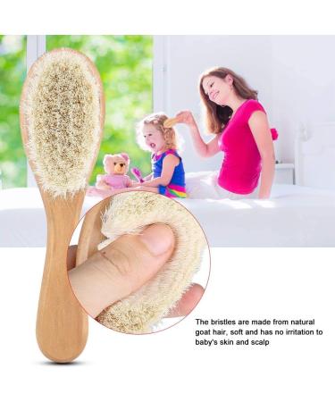 Baby Hair Brush Set - Soft Natural Goat Hair Comb with Wood Bristles for Newborns and Toddlers - Buy Online on GoSupps.com