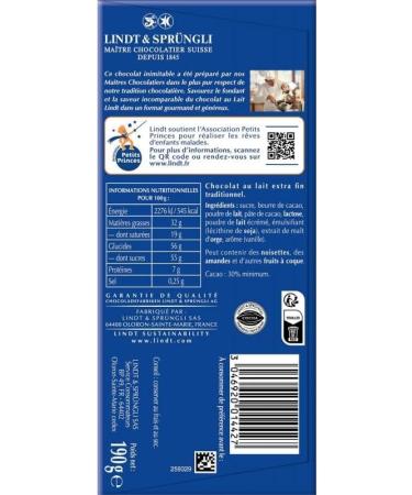  G n rique Lindt Lindt Master Chocolatier Extra Fine Milk 190 g Pack of 3 Sold as a Set - Buy Online on GoSupps.com