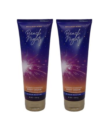 Bath & Body Works Beach Nights Ultimate Hydration Body Cream For Women 8 Fl Oz 2- Pack (Beach Nights)