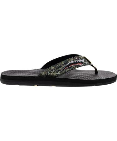 Scott Hawaii Men's Kaikane Sandal | Nylon & Rubber Flip Flop with Neoprene Strap, Arch Support, Tiger Shark - Size 10 - Buy Online on GoSupps.com