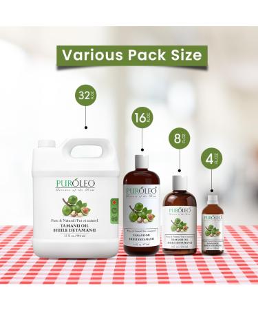 PUROLEO Tamanu Oil 32 Fl Oz/946 ML (Packed in Canada) 100% Pure Certified | Natural Cold Pressed Unrefined Oil for Hair & Face Premium Packaging with Eye Dropper tamanu Oil for face Skin Virgin 32 Fl Oz (Pack of 1) - Buy Online on GoSupps.com
