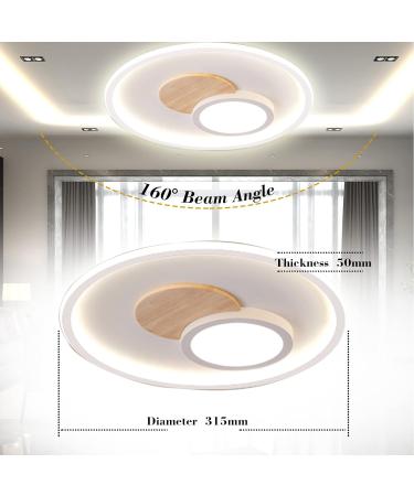 Fitzmia LED Ceiling Light | Modern Dimmable Wood Ceiling Lamp with Remote Control for Bedroom Children's Room Living Room & Kitchen ( ?31.5cm 24W) - Buy Online on GoSupps.com